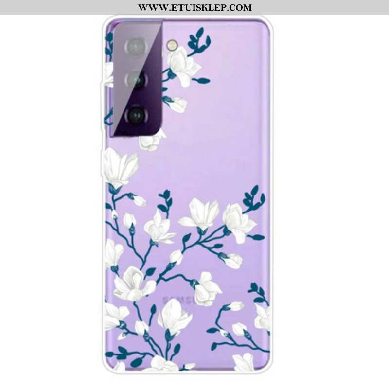 Etui do Samsung Galaxy S21 FE Białe Kwiaty